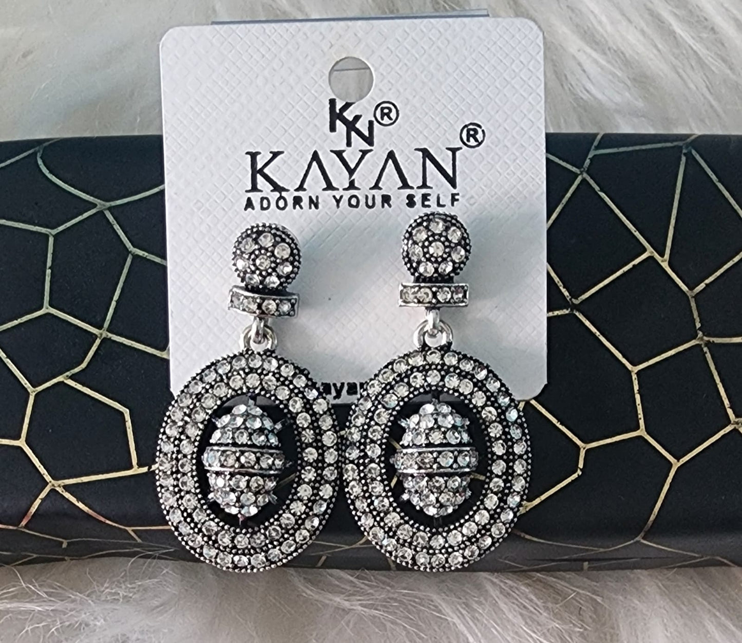 Kayan Stone Oval Earrings