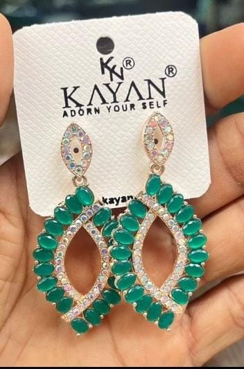 Oval Shape Stone Earrings