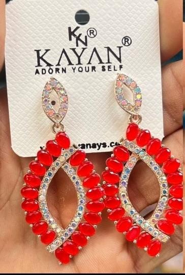 Oval Shape Stone Earrings