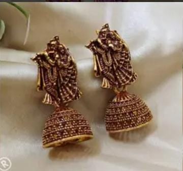 Traditional Colourful Radha Krishna Jhumka