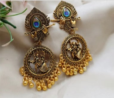 Traditional Radha Krishna Long Earrings