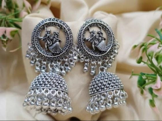 Traditional Radha Krishna Long Jhumka