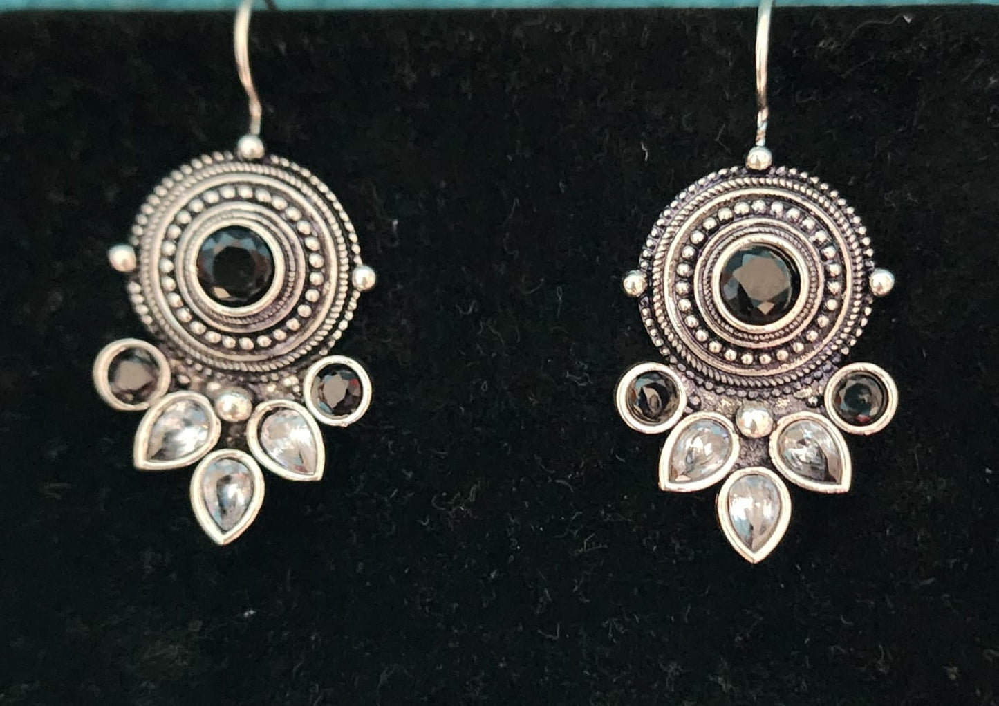 Kayan Hook Round Stone Earrings