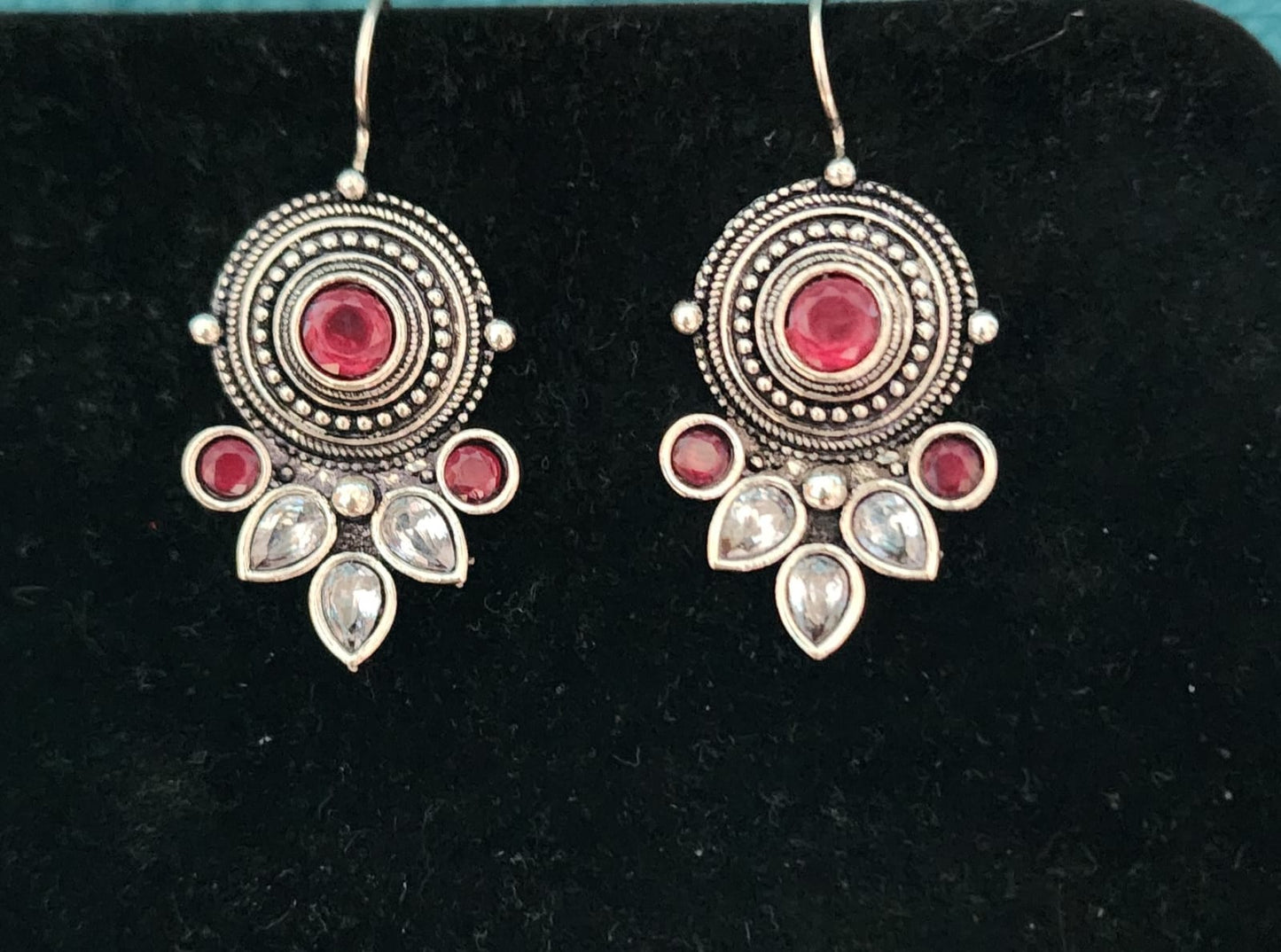Kayan Hook Round Stone Earrings