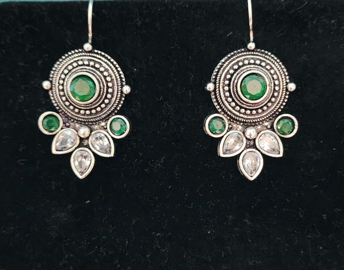 Kayan Hook Round Stone Earrings