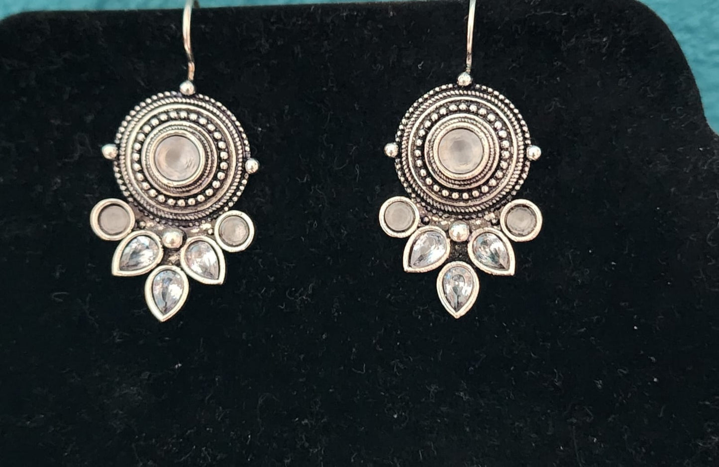 Kayan Hook Round Stone Earrings