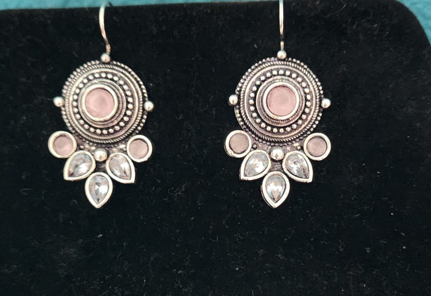 Kayan Hook Round Stone Earrings