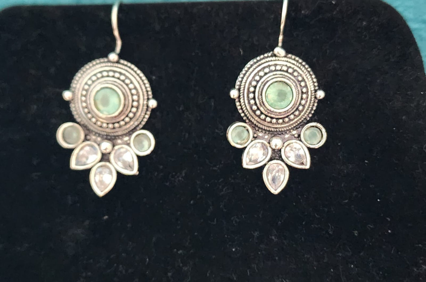 Kayan Hook Round Stone Earrings
