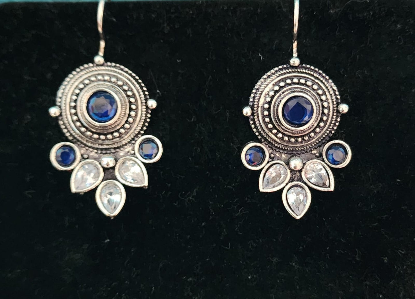 Kayan Hook Round Stone Earrings