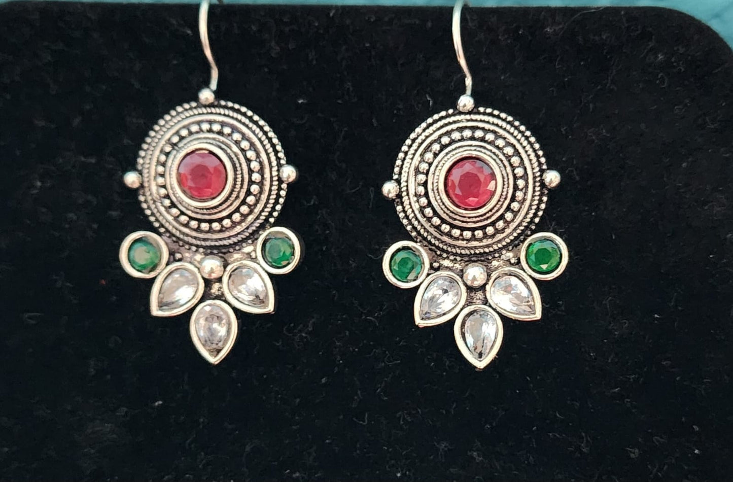 Kayan Hook Round Stone Earrings