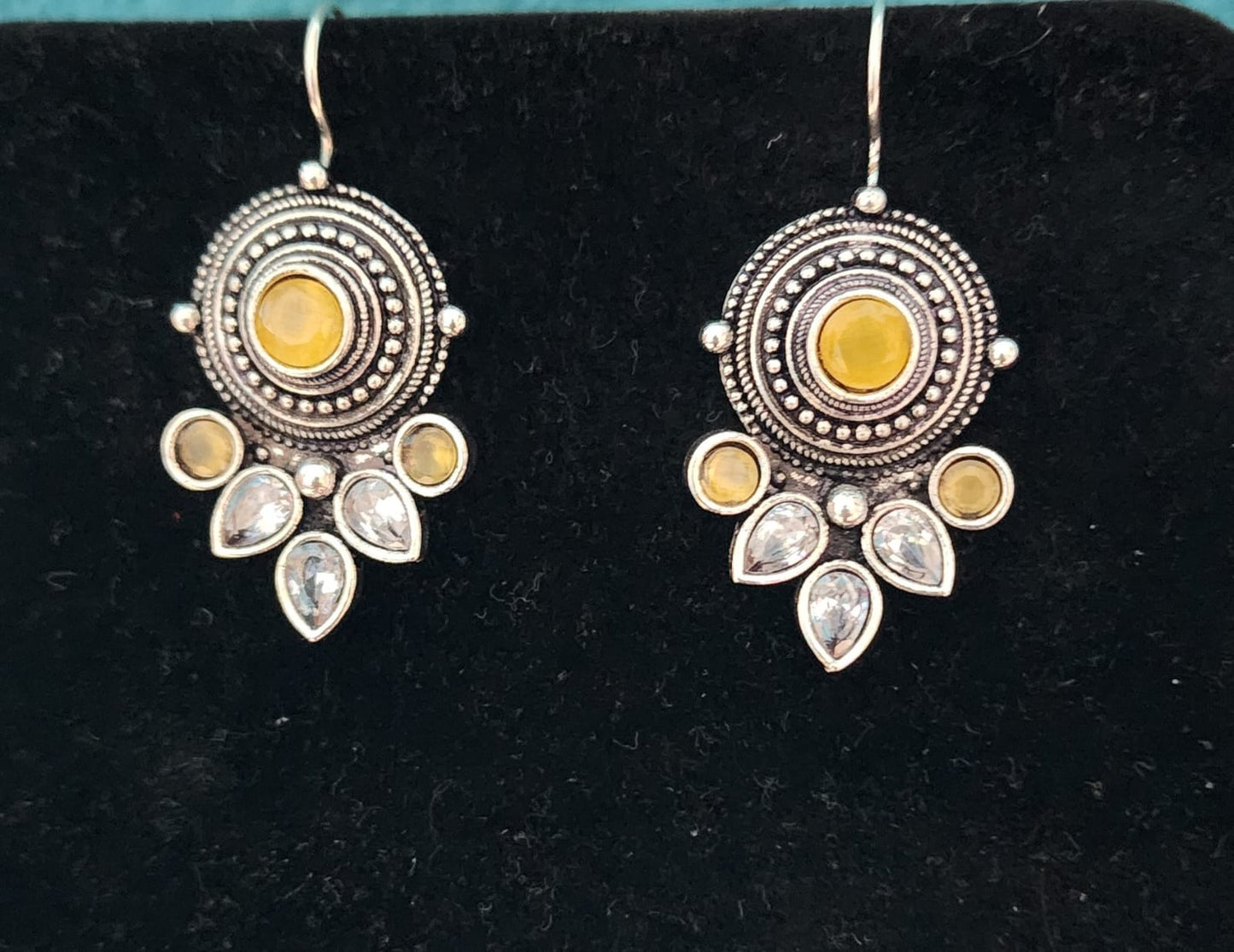 Kayan Hook Round Stone Earrings