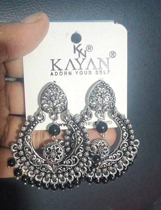 Kayan Oxidized Earring with Beads