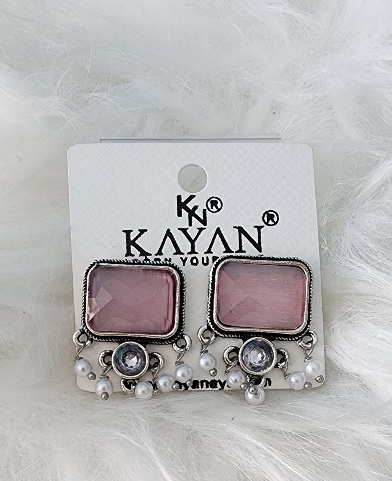 Kayan Rectangle Pearl Bead Studs