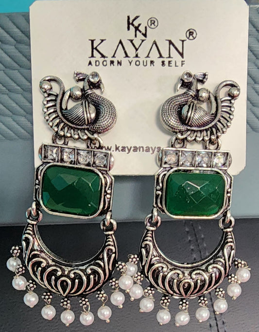 Kayan Silver Peacock Earrings