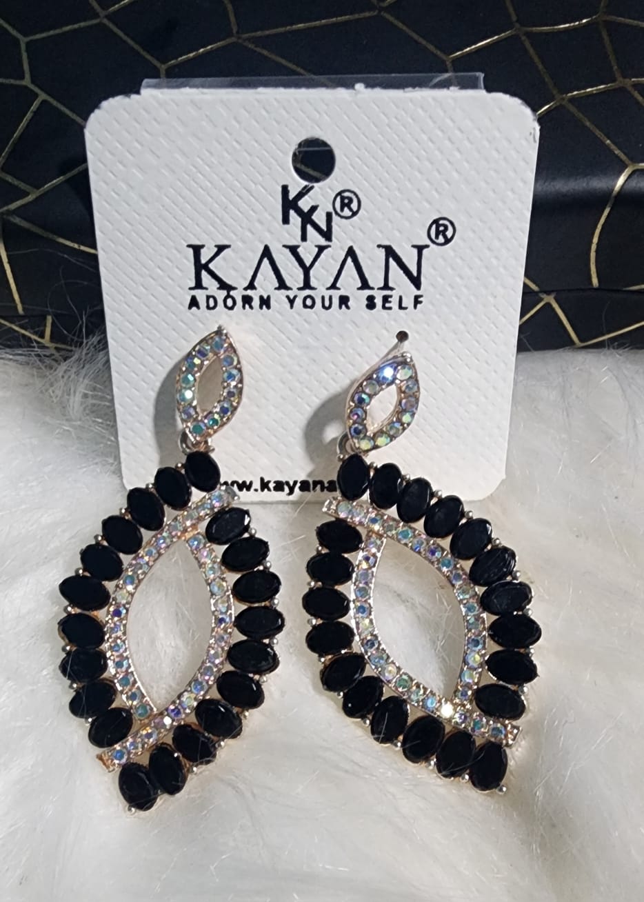 Oval Shape Stone Earrings