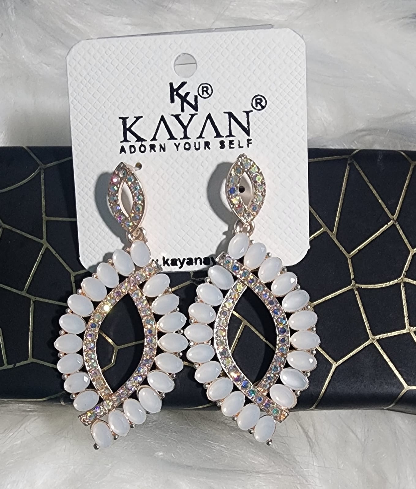Oval Shape Stone Earrings