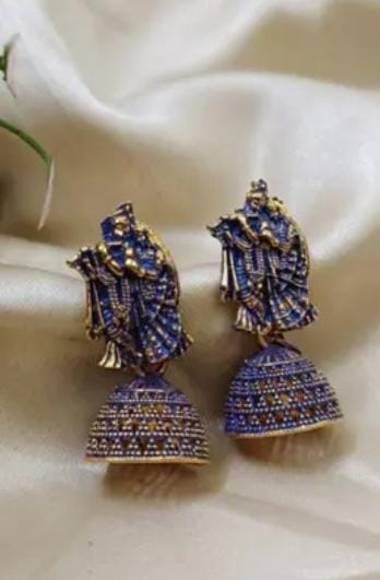 Traditional Colourful Radha Krishna Jhumka