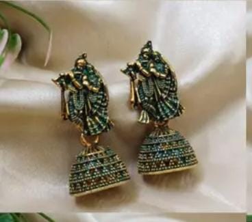 Traditional Colourful Radha Krishna Jhumka