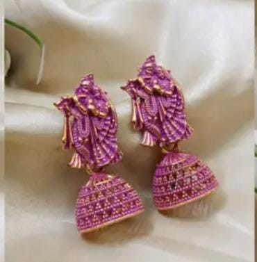 Traditional Colourful Radha Krishna Jhumka