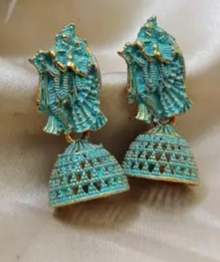 Traditional Colourful Radha Krishna Jhumka