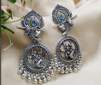 Traditional Radha Krishna Long Earrings
